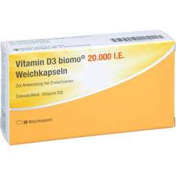 Abbildung: Vitamin D3 Biomo 20.000 I.E. Weichkapseln 30 St, Weichkapseln PZN 18455296