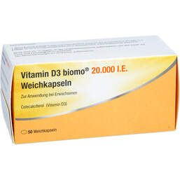 Abbildung: Vitamin D3 Biomo 20.000 I.E. Weichkapseln 50 St, Weichkapseln PZN 18455310