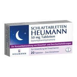 Abbildung: Schlaftabletten HEUMANN 50 mg Tabletten 20 St, Tabletten PZN 18487333