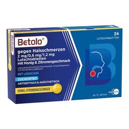 Abbildung: Betolo® gegen Halsschmerzen Lutschtabletten Honig & Zitronengeschmack 24 St, Lutschtabletten PZN 18489208