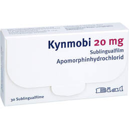 Abbildung: Kynmobi 20 mg Sublingualfilm 30 St, Schmelzfilm PZN 18489763