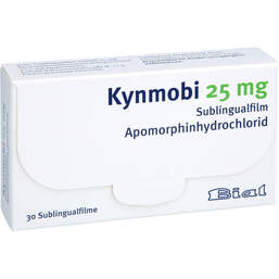 Abbildung: Kynmobi 25 mg Sublingualfilm 30 St, Schmelzfilm PZN 18489792
