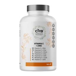 Abbildung: Cyb Vitamin C und Zink hochdosiert vegan Tabletten 180 St, Tabletten PZN 18492481