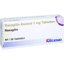 Abbildung: Rasagilin Ascend 1 mg Tabletten 30 St, Tabletten PZN 18493664