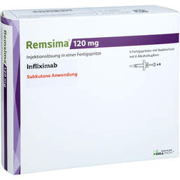 Abbildung: Remsima 120 mg Injektionslösung in einer Fertigspritze 6 St, Injektionslösung PZN 18494304