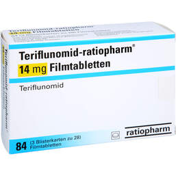 Abbildung: Teriflunomid-ratiopharm 14 mg Filmtabletten 84 St, Filmtabletten PZN 18497188