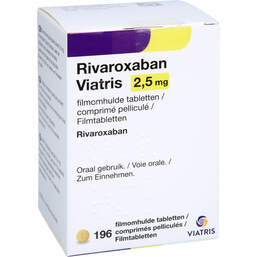 Abbildung: Rivaroxaban Viatris 2,5 mg Filmtabletten 196 St, Filmtabletten PZN 18600640