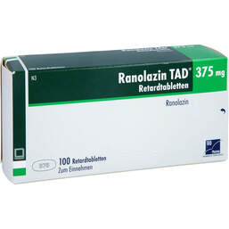 Abbildung: Ranolazin TAD 375 mg Retardtabletten 100 St, Retard-Tabletten PZN 18600829