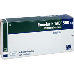 Abbildung: Ranolazin TAD 500 mg Retardtabletten 60 St, Retard-Tabletten PZN 18600835