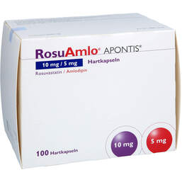 Abbildung: Rosuamlo Apontis 10 mg / 5 mg Hartkapseln 100 St, Hartkapseln PZN 18602490
