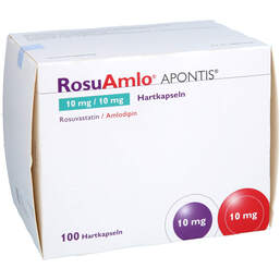 Abbildung: Rosuamlo Apontis 10 mg / 10 mg Hartkapseln 100 St, Hartkapseln PZN 18602509
