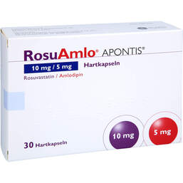 Abbildung: Rosuamlo Apontis 10 mg / 5 mg Hartkapseln 30 St, Hartkapseln PZN 18602538