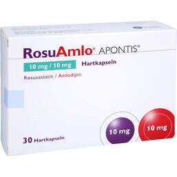 Abbildung: Rosuamlo Apontis 10 mg / 10 mg Hartkapseln 30 St, Hartkapseln PZN 18602544