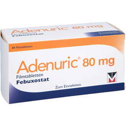 Abbildung: Adenuric 80 mg Filmtabletten 84 St, Filmtabletten PZN 18603437