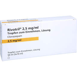 Abbildung: Rivotril 2,5 mg / ml Tropfen zum Einnehmen 50 ml, Tropfen zum Einnehmen PZN 18652884