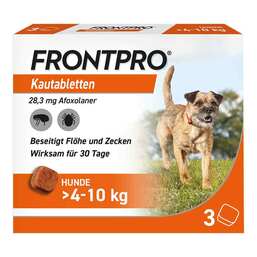 Abbildung: FRONTPRO 28 mg Kautabletten für Hunde 4 - 10 kg 3 St, Kautabletten PZN 18654280