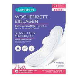 Abbildung: Lansinoh Wochenbett-Einlagen 2 + Wochen nach Geburt 12 St, Binden PZN 18657249 