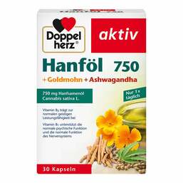 Abbildung: Doppelherz Hanföl + Goldmohn + Ashwagandha Kapseln 30 St, Kapseln PZN 18658409