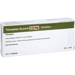 Abbildung: Tolvaptan Accord 7,5 mg Tabletten 10X1 St, Tabletten PZN 18658929