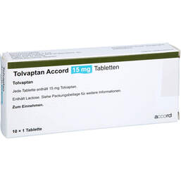 Abbildung: Tolvaptan Accord 15 mg Tabletten 10X1 St, Tabletten PZN 18658935