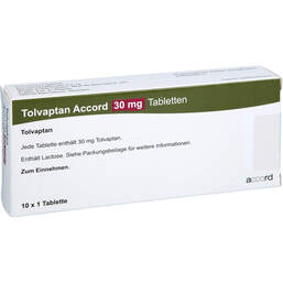 Abbildung: Tolvaptan Accord 30 mg Tabletten 10X1 St, Tabletten PZN 18658970