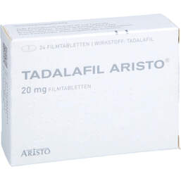 Abbildung: Tadalafil Aristo 20 mg Filmtabletten 24 St, Filmtabletten PZN 18659662