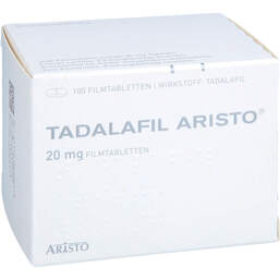 Abbildung: Tadalafil Aristo 20 mg Filmtabletten 100 St, Filmtabletten PZN 18659691