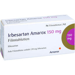Abbildung: Irbesartan Amarox 150 mg Filmtabletten 56 St, Filmtabletten PZN 18660398