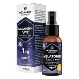 Abbildung: Melatonin 1 mg hochdosiert vegan Spray 30 ml, Spray PZN 18662380
