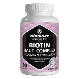 Abbildung: Biotin Haut Komplex hochdosiert + Kollagen Kapseln 90 St, Kapseln PZN 18662463