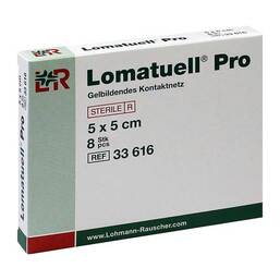 Abbildung: Lomatuell Pro 5x5 cm steril 8 St, Verband PZN 18668224
