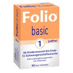 Abbildung: Folio 1 basic jodfrei Filmtabletten 90 St, Filmtabletten PZN 18671344