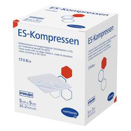 Abbildung: ES-Kompressen steril 5x5 cm 8fach 25X2 St, Kompressen PZN 18672929