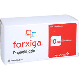 Abbildung: Forxiga 10 mg Filmtabletten 98 St, Filmtabletten PZN 18673828