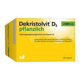Abbildung: Dekristolvit D3 2000 I.E. pflanzlich Kapseln 120 St, Kapseln PZN 18674845