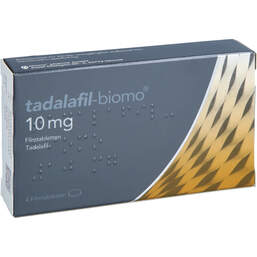 Abbildung: Tadalafil-biomo 10 mg Filmtabletten 4 St, Filmtabletten PZN 18676614