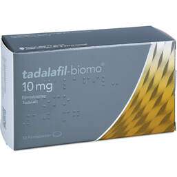 Abbildung: Tadalafil-biomo 10 mg Filmtabletten 12 St, Filmtabletten PZN 18676620