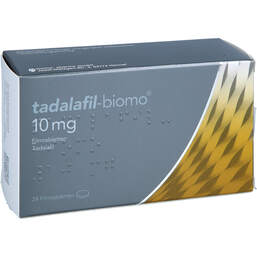 Abbildung: Tadalafil-biomo 10 mg Filmtabletten 24 St, Filmtabletten PZN 18676666