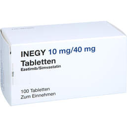 Abbildung: Inegy 10 mg / 40 mg Tabletten 100 St, Tabletten PZN 18679920