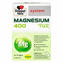 Abbildung: Doppelherz Magnesium 400 Pur system Kapseln 30 St, Kapseln PZN 18683809