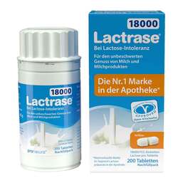 Abbildung: Lactrase 18.000 FCC Tabletten teilbar Nachfüllpackung 200 St, Tabletten PZN 18684016