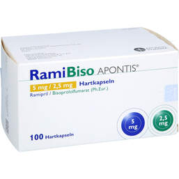 Abbildung: Ramibiso Apontis 5 mg / 2,5 mg Hartkapseln 100 St, Hartkapseln PZN 18690979