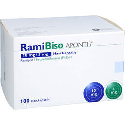 Abbildung: Ramibiso Apontis 10 mg / 5 mg Hartkapseln 100 St, Hartkapseln PZN 18691022