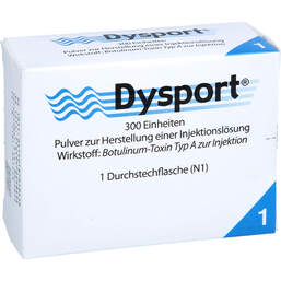 Abbildung: Dysport 300 Einheiten Pulver zur Herstellung einer Injektionslösung 1 St, Pulver zur Herstellung einer Injektionslösung PZN 18701045