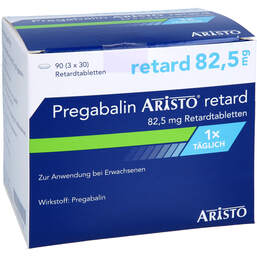 Abbildung: Pregabalin Aristo retard 82,5 mg Retardtabletten 90 St, Retard-Tabletten PZN 18701938