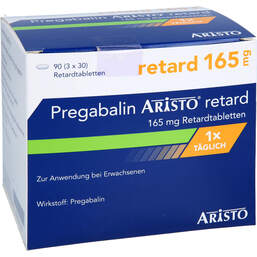 Abbildung: Pregabalin Aristo retard 165 mg Retardtabletten 90 St, Retard-Tabletten PZN 18701973