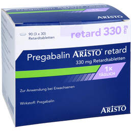 Abbildung: Pregabalin Aristo retard 330 mg Retardtabletten 90 St, Retard-Tabletten PZN 18702010