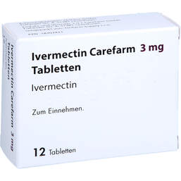 Abbildung: Ivermectin Carefarm 3 mg Tabletten 12 St, Tabletten PZN 18707421