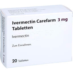 Abbildung: Ivermectin Carefarm 3 mg Tabletten 20 St, Tabletten PZN 18707438
