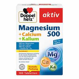 Abbildung: Doppelherz Magnesium 500 + Calcium + Kalium Tabletten 100 St, Tabletten PZN 18710541